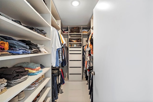 view of walk in closet