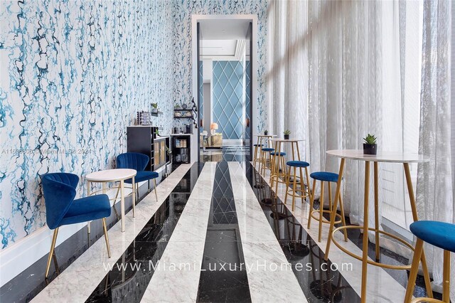788 NE 23rd St Unit 2102, Miami, FL 33137 - lobby with wallpapered walls