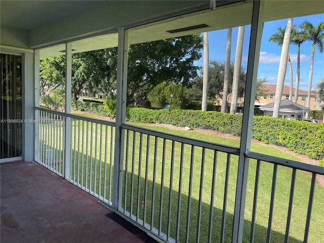 view of unfurnished sunroom