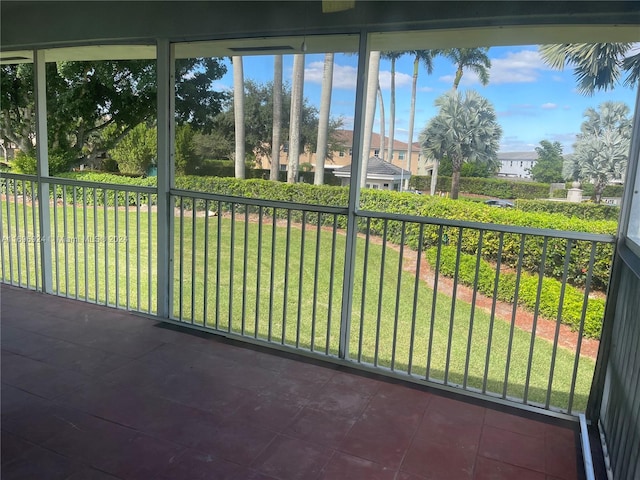 view of unfurnished sunroom