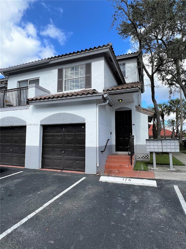 view of front of home with a garage