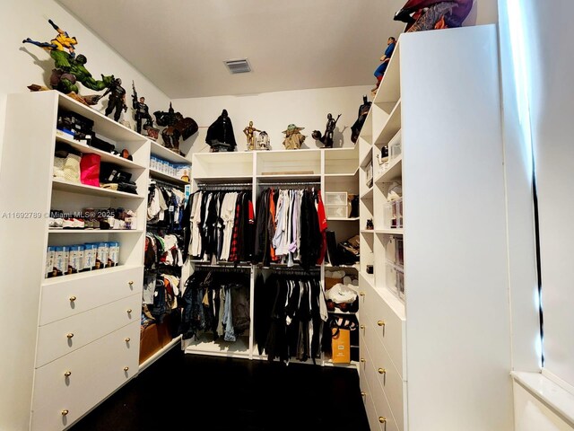 spacious closet featuring visible vents