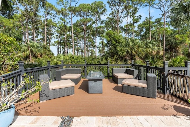 deck with outdoor lounge area