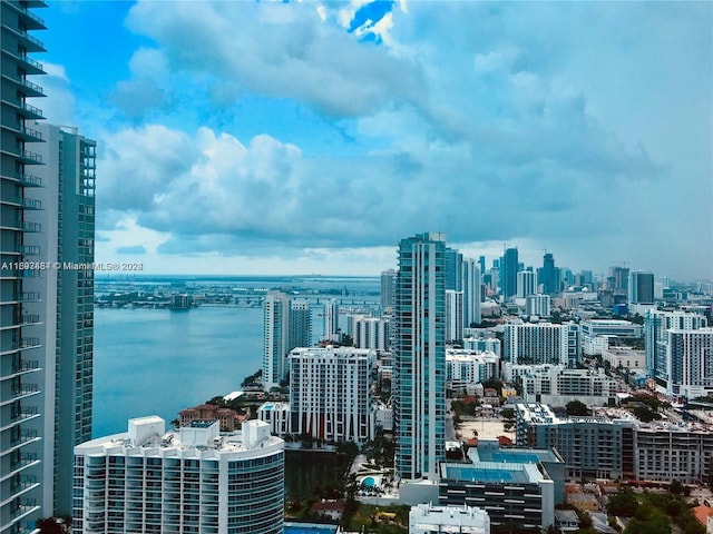 city view with a water view