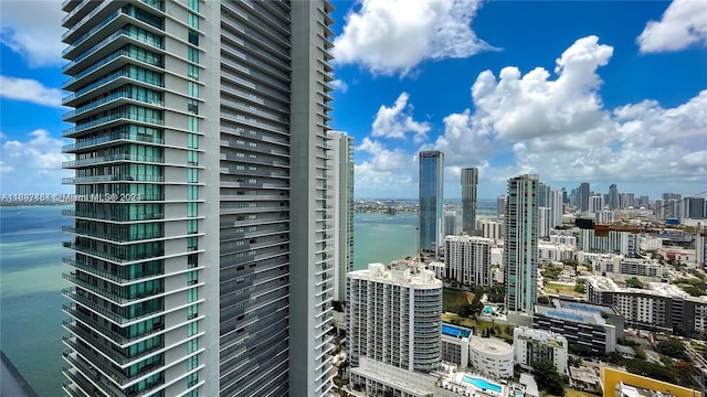 city view with a water view