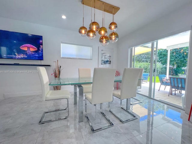 view of dining area