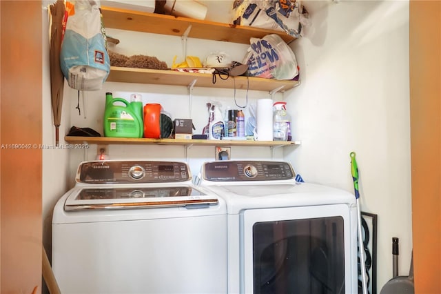 laundry area featuring washer and clothes dryer