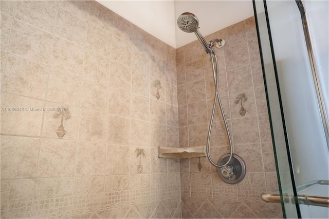 interior details with tiled shower