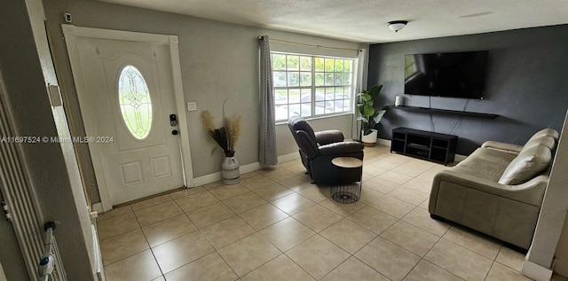 view of tiled living room