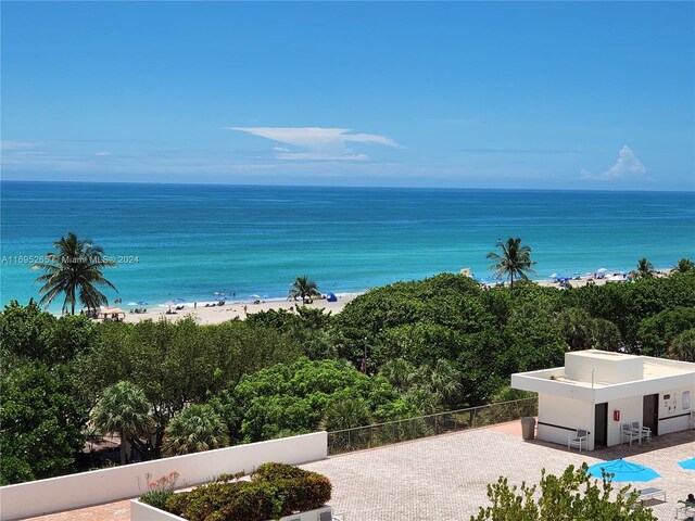 view of water feature featuring a view of the beach