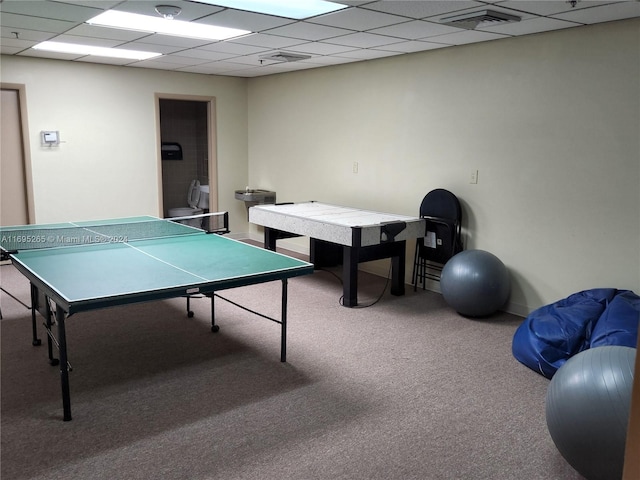 1201 S Ocean Dr Unit 304S, Hollywood, FL 33019 - rec room with carpet and a paneled ceiling