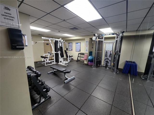 1201 S Ocean Dr Unit 304S, Hollywood, FL 33019 - workout area with a drop ceiling