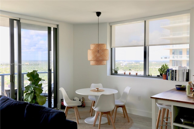 dining area featuring hardwood / wood-style floors