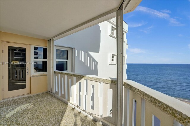 balcony with a water view