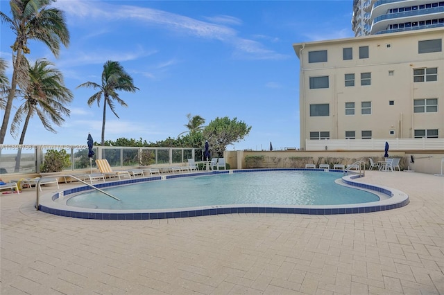 view of pool with a patio area