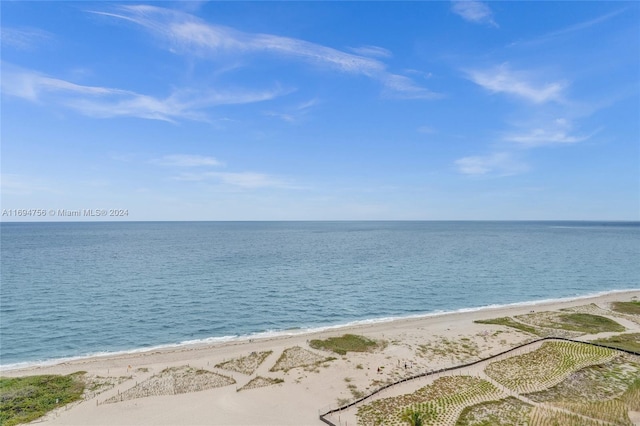 property view of water with a beach view