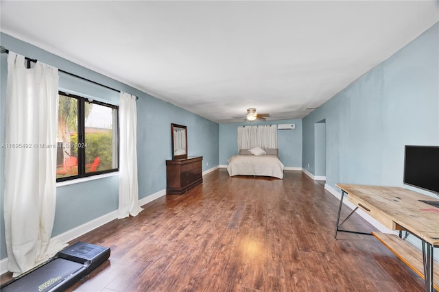 unfurnished bedroom with hardwood / wood-style flooring