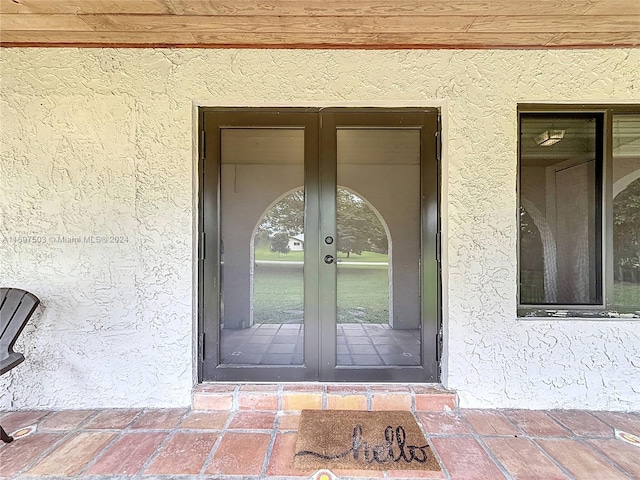 entrance to property with french doors