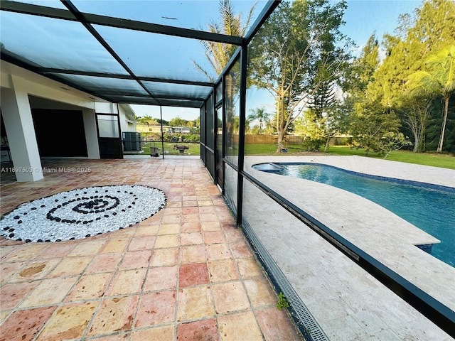 5210 SW 186th Ave, Southwest Ranches, FL 33332 - swimming pool featuring a patio area and glass enclosure