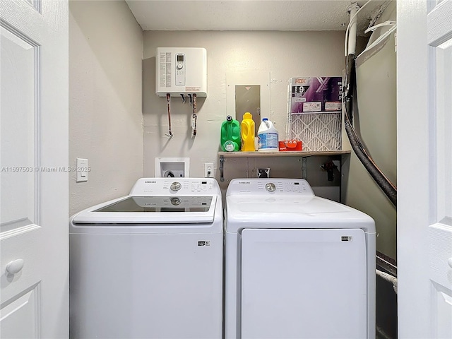 5210 SW 186th Ave, Southwest Ranches, FL 33332 - laundry room featuring separate washer and dryer and tankless water heater