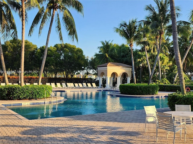 view of pool featuring a patio area