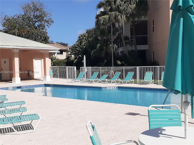 view of pool with a patio