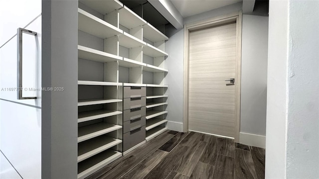 801 S Miami Ave Unit 3205/04, Miami, FL 33130 - walk in closet featuring dark wood-type flooring