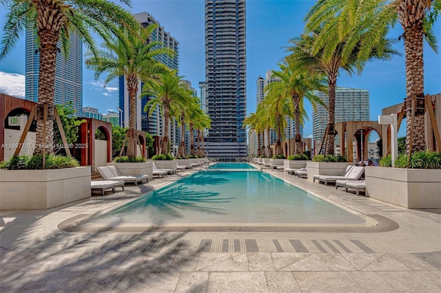 801 S Miami Ave Unit 3205/04, Miami, FL 33130 - view of swimming pool with a view of city and a patio area