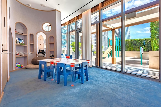 801 S Miami Ave Unit 3205/04, Miami, FL 33130 - carpeted dining area featuring built in features