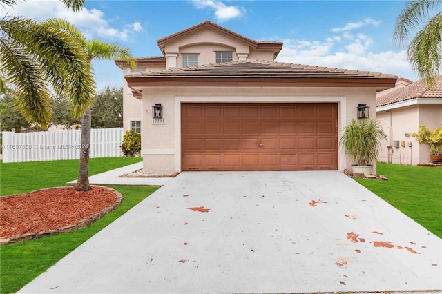 view of front of property with a front lawn