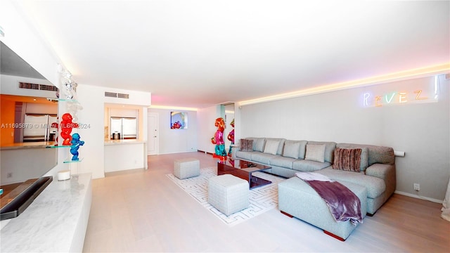 living room featuring hardwood / wood-style floors