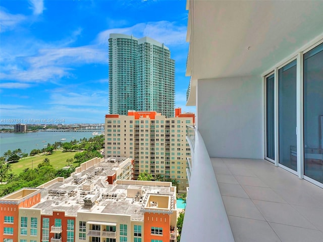 balcony with a water view