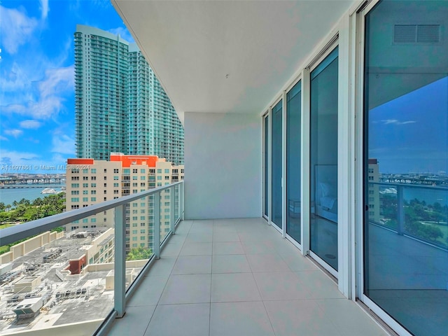 balcony with a water view