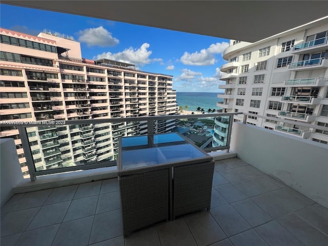 balcony with a water view