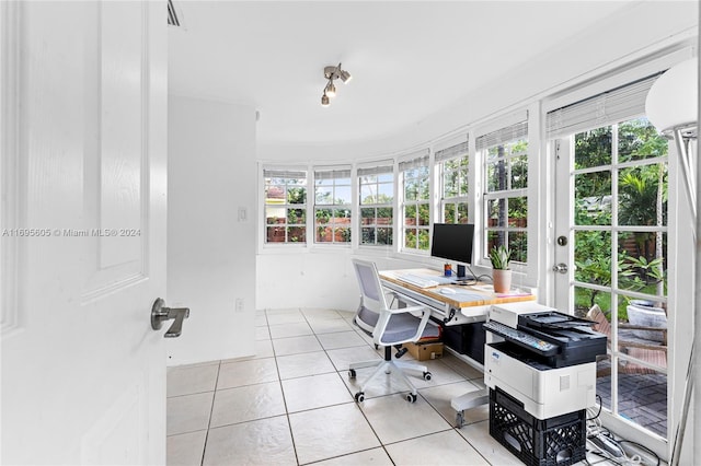 view of tiled office space