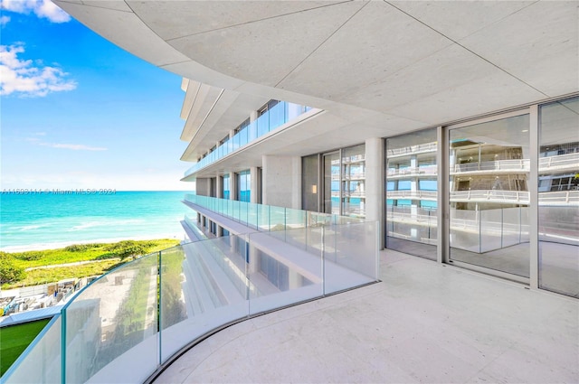 balcony with a water view