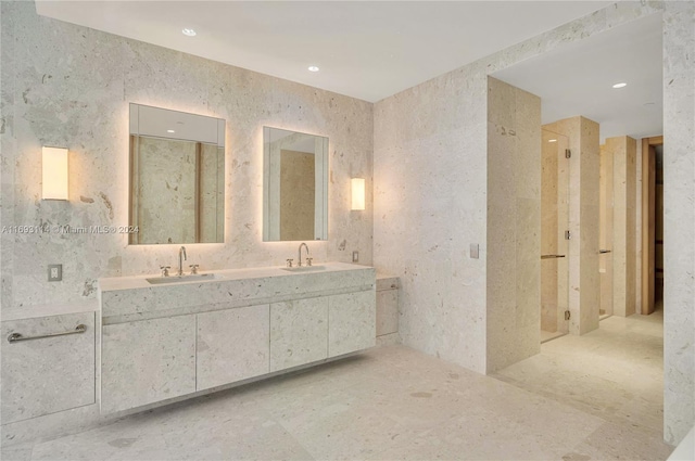 9149 Collins Ave Unit 604, Surfside, FL 33154 - full bath featuring double vanity and recessed lighting