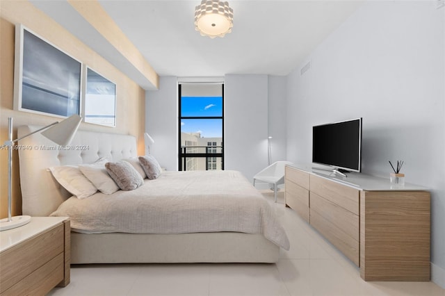 view of tiled bedroom