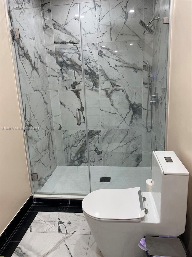 13380 SW 91st Ter Unit E, Miami, FL 33186 - full bathroom featuring marble finish floors and a marble finish shower