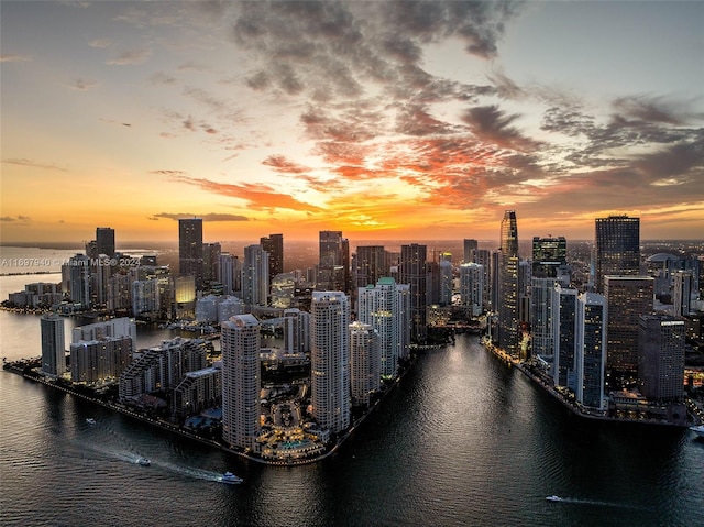 view of city featuring a water view