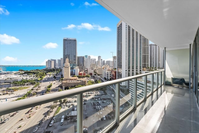 balcony with a water view