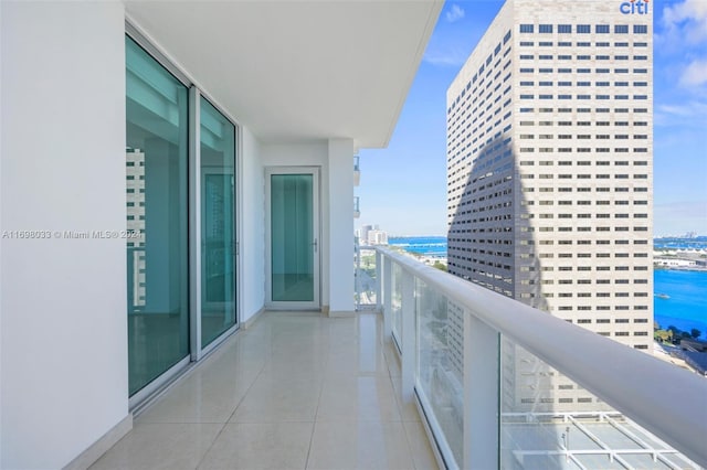 balcony with a water view