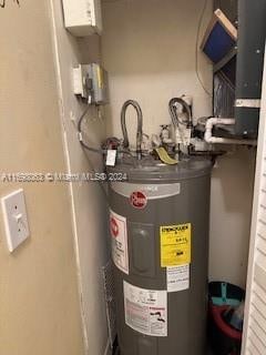 utility room featuring electric water heater