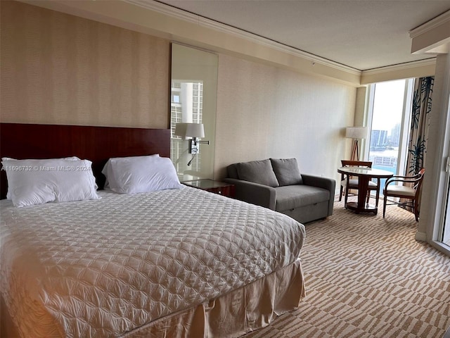 18001 Collins Ave Unit 1204, Sunny Isles Beach, FL 33160 - bedroom with crown molding and carpet