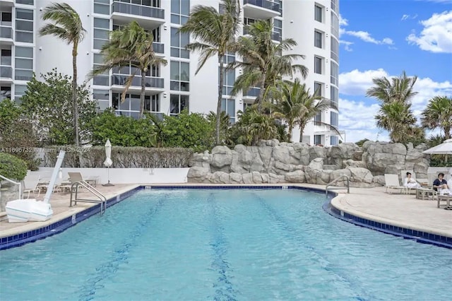 view of pool with a patio