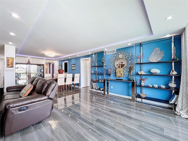 living room featuring wood-type flooring