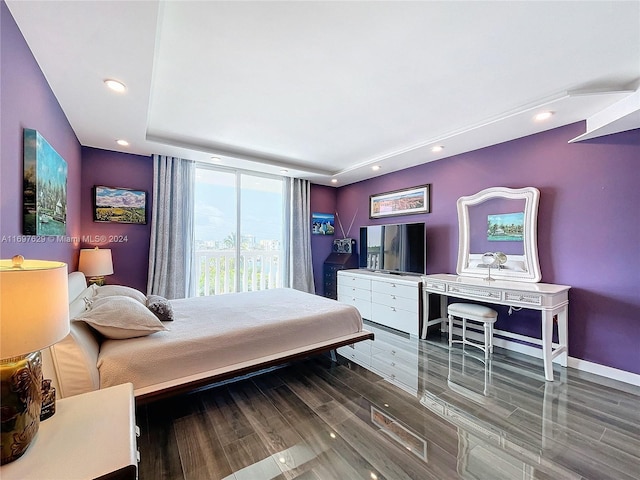 bedroom featuring hardwood / wood-style flooring