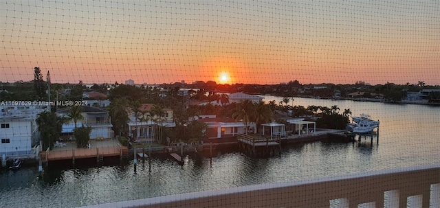 water view with a boat dock