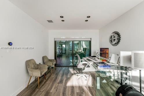 interior space featuring dark wood-type flooring