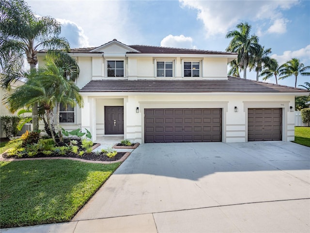 view of front of property featuring a garage